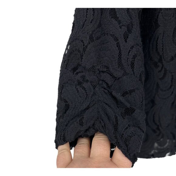 Maurices Long Sleeve Satin Lapel Lace Overlay Hook and Eye Close Blazer Sz XL - Picture 4 of 9